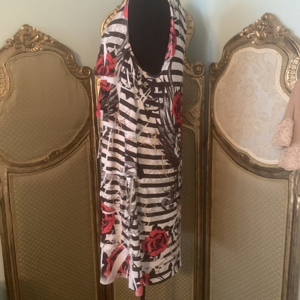 Caren Sport. Size 2X. Stretch Dress with Ruffles all down the front. B46 - Picture 5 of 7